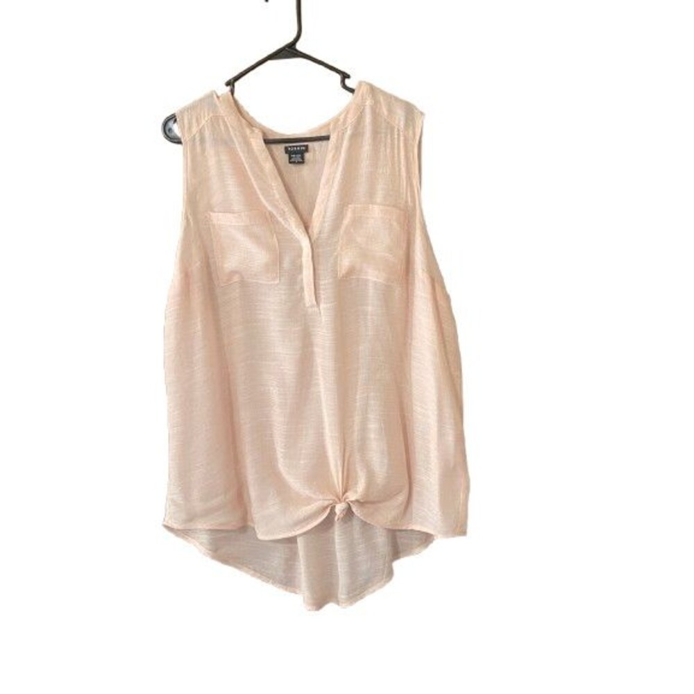 Torrid Tunic Top Womens Size 1X Sleeveless 2 Pockets Sheer